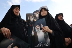 An enormous crowds of Iranians attend the funeral of President Ebrahim Raisi